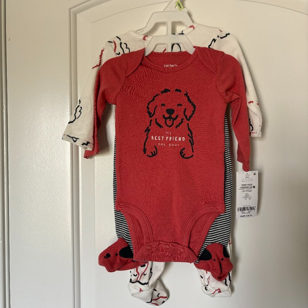 **NWT** Carter's 3pc "Dog is my best friend" outfit 3 months